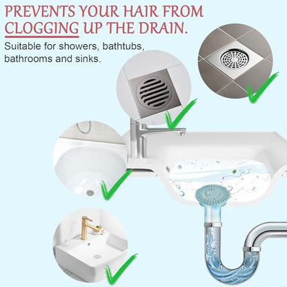 KTOJOY Bathroom Sink Drain Strainers, Hair Catcher Shower Drain Covers Protector - Flexible TPR Material, Multi-Color for Tub Shower Sink, 6 Pack