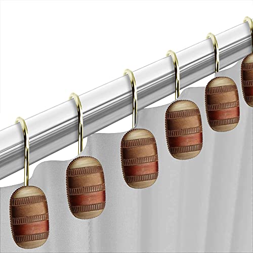Zahari Home 13pc Contempo Bathroom Shower Curtain Sets Luxury Classic Shower Curtain & 12 Shower Curtain Hooks Contemporary Fabric Shower Curtain Unique Design Stylish Striped Shower Curtain Set - color: Contempo, style: Shower Curtain and 12 Shower Hooks