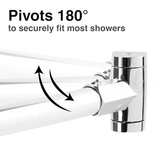 JS Jackson Supplies Single Curved Shower Rod, Metal Construction, Adjustable Between 36 to 61 Inches, Aluminum Rods and Zinc Mounting Hardware, Quality Modern Bathware, Chrome Finish - color: Chrome