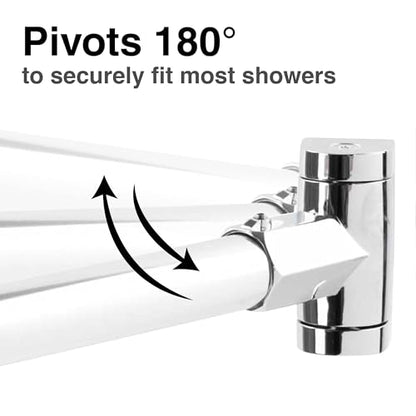 JS Jackson Supplies Single Curved Shower Rod, Metal Construction, Adjustable Between 36 to 61 Inches, Aluminum Rods and Zinc Mounting Hardware, Quality Modern Bathware, Chrome Finish - color: Chrome