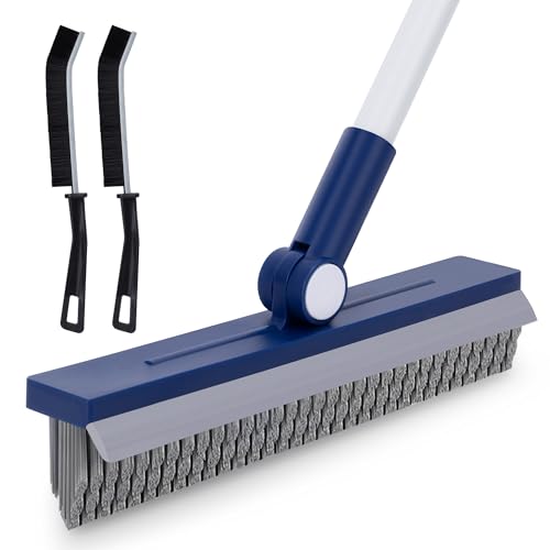 IVYROLL Grout Brush with Long Handle, Grout Cleaner Brush for Tile Floors | Stiff Bristles for Crevice, Tile Line, Shower, Kitchen, Bathroom - color: Blue