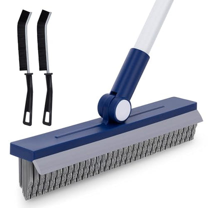 IVYROLL Grout Brush with Long Handle, Grout Cleaner Brush for Tile Floors | Stiff Bristles for Crevice, Tile Line, Shower, Kitchen, Bathroom - color: Blue