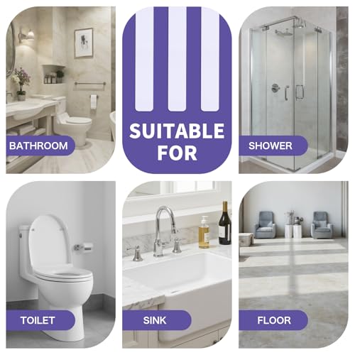24 PCS Non Slip Bathtub Stickers with Strong Adhesive, Anti Slip Shower Stickers Safety for Bath Tub, Shower Floor, Stairs, Ladders, Rectangle