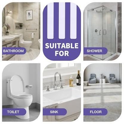 24 PCS Non Slip Bathtub Stickers with Strong Adhesive, Anti Slip Shower Stickers Safety for Bath Tub, Shower Floor, Stairs, Ladders, Rectangle