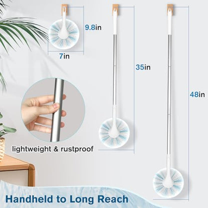 Non-Scratch Tub Tile Scrubber Brush, 48" Long Handle (1-Pack) | Soft Tub Mop, 2026 Version, All-in-One Adjustable Shower Brush for Bathtub, Bathroom, Sink, Faucet, and Wall Tile