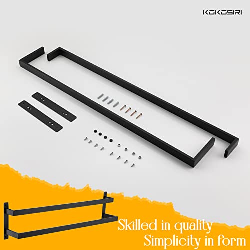 KOKOSIRI Towel Bars Black Bath Towel Holders 32 Inches Bathroom 2-Tiers Ladder Towel Rails Wall Mounted Towels Shelves Rack Stainless Steel, B5008BK-L32 - color: Matte Black, size: 32-Inch