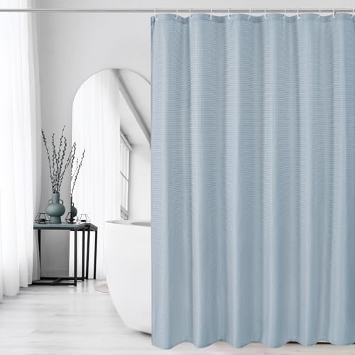 Fog Blue Fabric Shower Curtain, 72 X 72 | Cloth-Textured Shower Curtain for Bathroom - Soft Cloth & Hotel Spa Luxury, Water Repellent, Machine Washable - color: Fog Blue, size: 72"W x 72"L (Pack of 1)