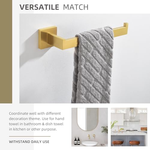 Angle Simple Towel Holder Brushed Dark Gold, Bathroom Towel Rack 10.24-in | Deep Gold Tone, SUS304 Stainless Steel, Open Arm Dishcloth Washcloth Hanger Bar for Kitchen Shower Vanity Sink - color: Brushed Dark Gold