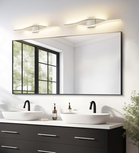 Joossnwell Bathroom Vanity Light Modern Bathroom Lighting Fixture Over Mirror Brushed Nickel 5CCT Dimmable Led Bath Vanity Light Bar 31.5 Inch - color: Brushed Nickel, size: 31.5 inch long