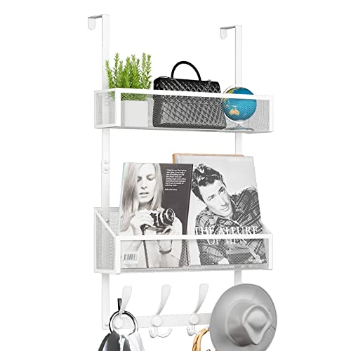 Kaiferty Over The Door Hooks Organizer, Coat Rack Over The Door Storage Hanger Towel Rack, Back of Door Storage Organizer for Bathroom,Bedroom,Kitchen,Office (White, 3-Tier) - color: White, size: 3-Tier