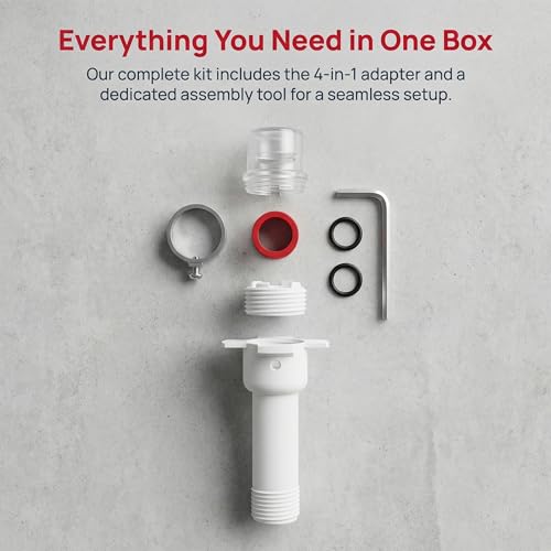 Four in One Tub Spout Adapter, Threaded Bathtub Faucet Adapter Slip Fit, Compatible with 1/2'' Copper Pipe 1/2'' and 3/4'' Pipe Thread, Bathtub Spout Adapter Kit with Assembly Tool