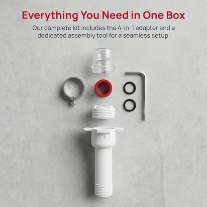 Four in One Tub Spout Adapter, Threaded Bathtub Faucet Adapter Slip Fit, Compatible with 1/2'' Copper Pipe 1/2'' and 3/4'' Pipe Thread, Bathtub Spout Adapter Kit with Assembly Tool