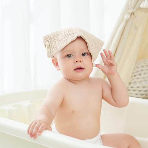 Bearmoss 12 Pack Baby Muslin Washcloths, 100% Cotton 10"x10" Face Towels | Soft Absorbent Bath Wash Cloths and Burp Cloths for Newborn Infants Kids Girls & Boys (Pink Brown) - color: Pink