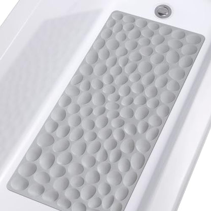 Non-Slip Bathtub Mat OTHWAY Soft Rubber Bathroom Bathmat with Strong Suction Cups (Grey) - color: Grey, size: 31.5" x 16" (Rectangular)