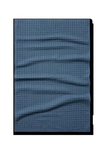 GEOMETRY Midnight Blue Waffle Hand Towel - color: Midnight, size: 18" x 30" (1 Pack)
