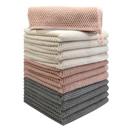 K&janet6am Dish Cloths for Washing Dishes, 12 Pack Kitchen Dish Cloths, Super Absorbent Microfiber Cleaning Cloth, Premium Waffle Dish Towels for Kitchen, 12x12 Inches - color: 12pack