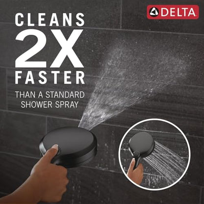 Delta 6-Setting In2ition 2-in-1 Dual Shower Head with Handheld High Pressure ProClean Spray, Matte Black Detachable Shower Head with Hose, 1.75 GPM Flow Rate, Matte Black 75655BL - color: Matte Black