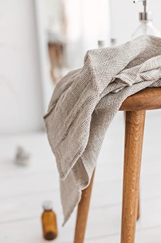 Open Weave Exfoliating Bath Towel - Natural 100% Linen Flax - Quick Dry Hair Towel Wrap for Women - Thin Lightweight Bath Towel 30x54-Inch - size: 30x54 Inch Bath Towel