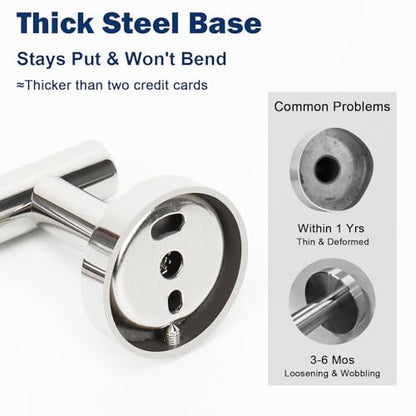 NearMoon Bath Towel Bar, Thicken Stainless Steel Shower Towel Rack Holder Wall Mounted for Bathroom, 9-lnch Overall Length-7-lnch Usable Hanging Space (1 Pack, Chrome Finish) - color: Chrome Finish, size: 9 Inch