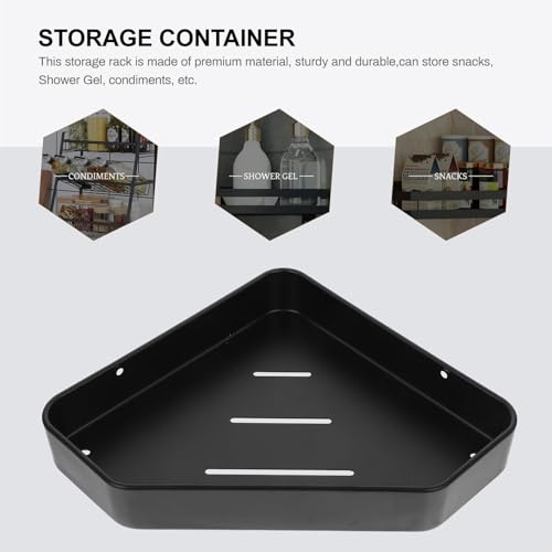 Matte Black Corner Wall Storage Shelf Space-Saving Floating Rack for Bathroom Shower with Strong Bearing Capacity Easy Wall Mount Installation