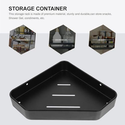 Matte Black Corner Wall Storage Shelf Space-Saving Floating Rack for Bathroom Shower with Strong Bearing Capacity Easy Wall Mount Installation