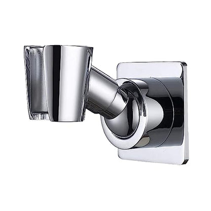 Shower Head Holder, Adjustable Handheld Brass Shower Head Bracket, Wall Mount Holder, Drill Free Glue Installation (Polished Chrome) - color: Polished Chrome
