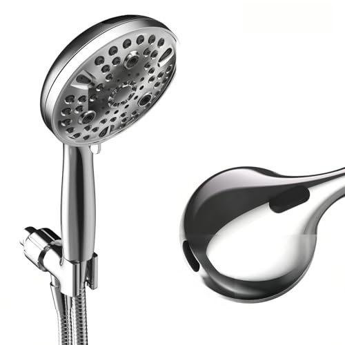 High Pressure Rain Handheld Shower Head Set,Anti-clog Nozzles with Handheld Spray Combo,Fixed Showerhead 6-Mode,59 Inch Hose Bracket Teflon Tape Rubber Washers,Chrome(MLJ-SC001SGN-1DGS) - color: MLJ-SC001SGN-1DGS