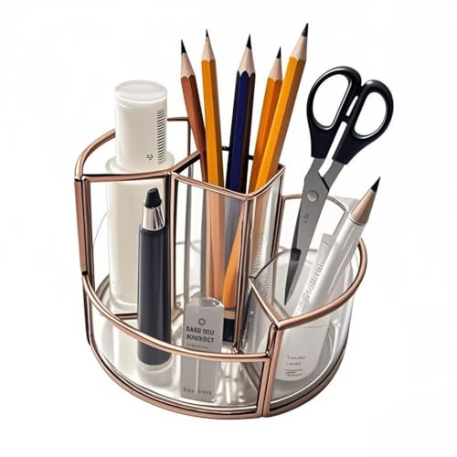 360° Rotate Makeup Brush Holder, Makeup Organizers Countertop, Perfume Tray, Bathroom Organizer and Storage for Eyeliner,Lipstick, Lazy Susan Organizer for Vanity Cabinet Dresser Bathroom (Brass)