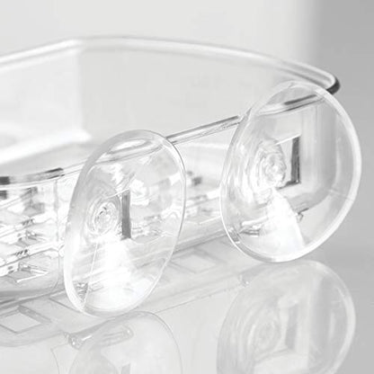 iDesign BPA-Free Plastic Suction Bar Soap Dish - 5.25" x 4" x 2", Clear,19600 - color: Clear