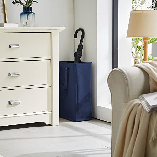 45L Slim Laundry Hamper with Adjustable Long Handles & Mesh Top, Navy | Small Laundry Baskets with Mesh Top, Narrow Dirty Clothes Hamper for Bedroom, Closet, and Bathroom - color: Navy, size: 45L