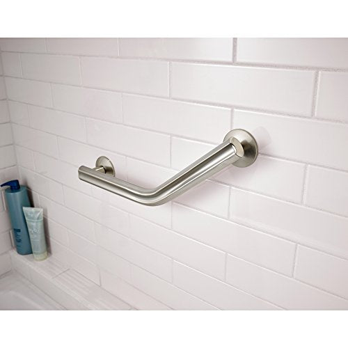 Delta 5700 Series (1-Pack) 16' Shower Grab Bar Seniors ADA Compliant Satin Nickel 450 lb Capacity Bathroom Safety Angled Handle for Shower, Bathtub | Wall Mounted Balance Assist, Grip DAS5316-SN
