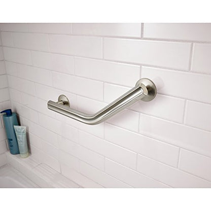 Delta 5700 Series (1-Pack) 16' Shower Grab Bar Seniors ADA Compliant Satin Nickel 450 lb Capacity Bathroom Safety Angled Handle for Shower, Bathtub | Wall Mounted Balance Assist, Grip DAS5316-SN