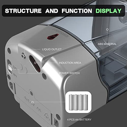 interhasa! Soap Dispenser, Touchless Hand Sanitizer Dispenser Wall Mount 600ml Automatic Kitchen Soap Dispenser for Commercial Home, Office (Silver) - color: Silver
