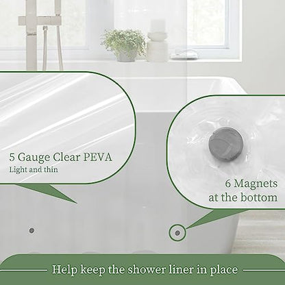 71x72 Shower Curtain Liner Clear | 6 Bottom Magnets,12 Rustproof Grommets,Water Proof Heavy Duty PEVA,71W x 72H for Bathroom - color: Clear, size: 72"W x 72"L (Pack of 1)