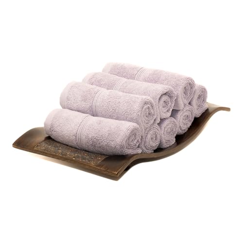 Mosobam Turkish Washcloths, 8 Pack, 13 x 13 in, 700 GSM, Lavender Aura | 8 washcloth face towels, 13 x 13 in, 700 GSM, 50% viscose made from bamboo and 50% Aegean Turkish cotton, plush and absorbent - color: Lavender Aura, size: Washcloths, Set of 8
