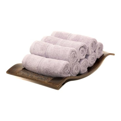 Mosobam Turkish Washcloths, 8 Pack, 13 x 13 in, 700 GSM, Lavender Aura | 8 washcloth face towels, 13 x 13 in, 700 GSM, 50% viscose made from bamboo and 50% Aegean Turkish cotton, plush and absorbent - color: Lavender Aura, size: Washcloths, Set of 8