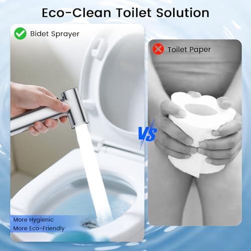 FEELSO Handheld Bidet Sprayer for Toilet, Adjustable Water Pressure Jet Spray Toilet with Bidet Hose for Diaper Sprayer Kit, Feminine Baby Wash, Pet Shower & Muslim Shower