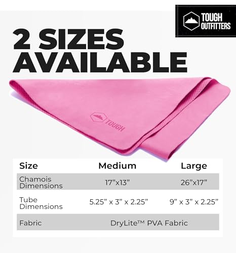 Tough Outfitters Quick Dry Towel - Travel Towel Fast Drying Lightweight - Compact Microfiber Towels for Body Camping Swim Beach Camp Backpacking - Quick Dry for Swimmers - color: Medium - 13" X 17 " - Pink