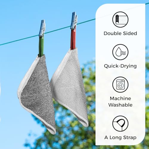 ZOMCHI 2 Count Wash Cloths, Exfoliating Washcloth with Dual Texture for Face and Body, Exfoliating Wash Cloth for Showering (Deep and Gentle) | Exfoliating Washcloth Creates Rich Lather, Quick-Drying Face Cloth, Exfoliating Wash Cloth for Showering (Deep