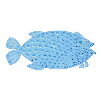 Bath Mat for Tub Non Slip – PVC Cute Bubble Fish Anti-Slip Safety ShowerTub, Massage Pad with Drain Holes Strong Suction Cups, Machine Washable, BPA-Free Bathroom Essentials