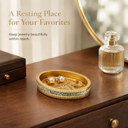 Gold Mosaic Soap Dish and Bathroom Tray, Shiny Soap Holder | Multi functional dressing table, kitchen bathroom storage tray, used for storing soap, rings, jewelry, and small accessories - size: Soap Dish