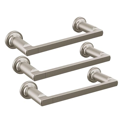 DELTA FAUCET 78908-SS Tetra 8 in. Hand Towel Bar Bath Hardware Accessory in Stainless Steel (Pack of 3) - color: Stainless Steel, size: 8 inch (Pack of 3)
