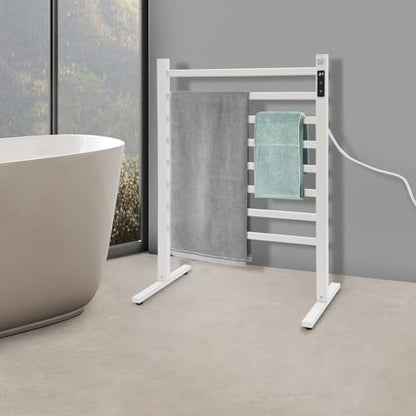 180W Heated Towel Rack for Bathroom,113-149°F Control, 24H Timer,Free Standing Electric Towels Rack,with LED Display,23.6x32.7 in,Electric Towel Warmer for Bathroom