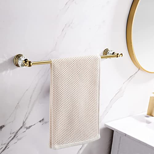 WINCASE Gold Towel Bar, Adjustable Crystal Towel Holder, Golden Finished Bathroom Single Towel Racks Rail Wall Mounted - color: Gold a Towel Bar