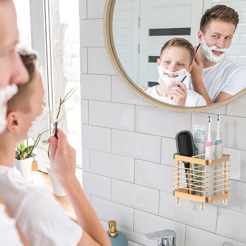 Luxspire Toothbrush Holders for Bathroom, Stainless Steel, 2 Slots, Rose Gold - color: Rose Gold, size: 2 slots