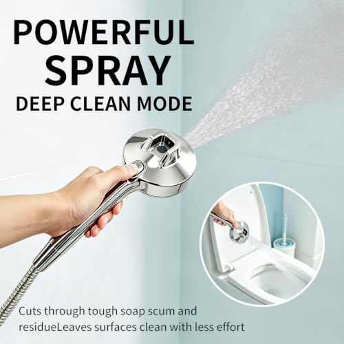 Magnetic Shower Head with Handheld Sprayer, High Pressure Handheld Shower Head with 6 Spray Modes, Chrome Finish - color: Chrome