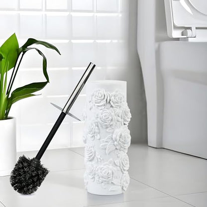 Toilet Brush and Holder Set for Bathroom, Stylish and Durable Cleaning Tool with Modern Design, Compact for Efficient Cleaning - style: Floral