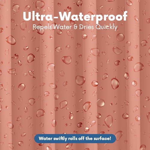 No Smell Shower Curtain Liner 72x72 Peach - PEVA Plastic Shower Curtain for Bathroom, PVC-Free Waterproof Peach Shower Liner with Metal Grommets and Magnet-Weighted Bottom Hem - Washable Liner - color: Peach