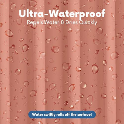 No Smell Shower Curtain Liner 72x72 Peach - PEVA Plastic Shower Curtain for Bathroom, PVC-Free Waterproof Peach Shower Liner with Metal Grommets and Magnet-Weighted Bottom Hem - Washable Liner - color: Peach
