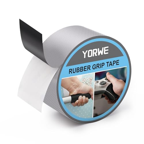 Yorwe Rubber Grip Tape, Ultra-Thin Strong Adhesive Anti-Slip Waterproof Heat Resistant Wear-Resistant Cushion Pad, Making Handles or Contact Surfaces Safer, with Grip and Comfort (Gray, 2In x 10Ft) - color: Gray, size: 2In x 10Ft